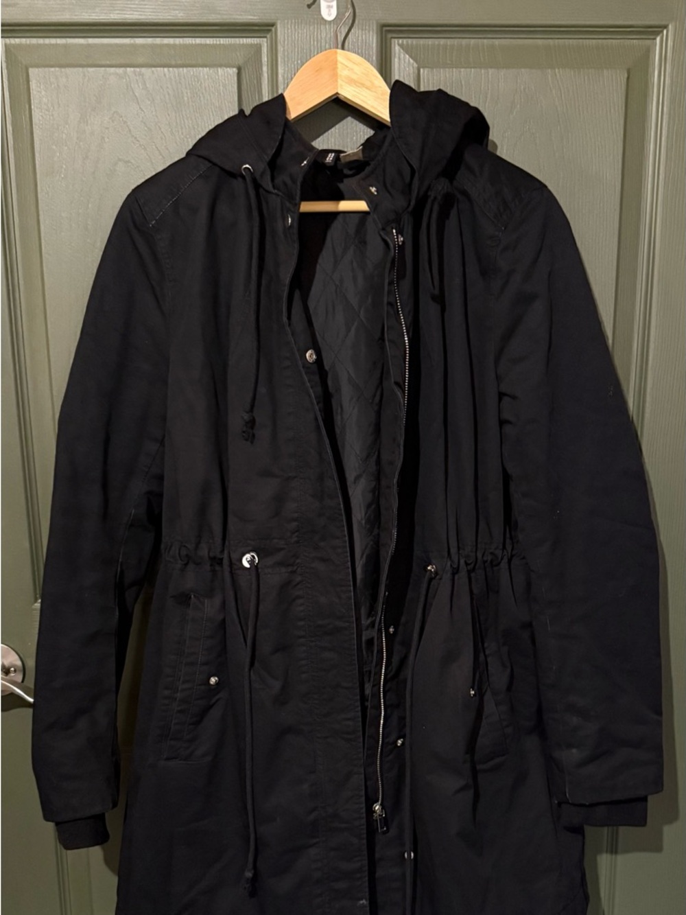 Women’s Black Hooded Parka Jacket